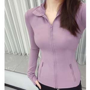 Hochwertige Lu Define Jacke Mode Sport Lu Damen bekleidung Al 2 Stück Full Gold Reiß verschluss Workout Wear Gym Fitness & Yoga Set - Product Image 5