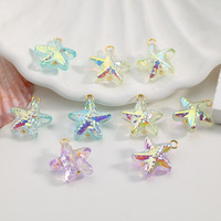 Pendentifs Étoiles de Mer en Verre Colorés de Qualité Supérieure, Breloques Mignonnes à Suspendre pour la Fabrication de Bijoux (Bracelets, Boucles d'Oreilles, Chaînes de Téléphone)