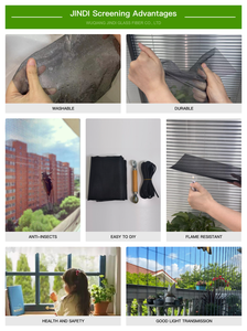 JINDI Malla Rígida Personalizada Anti Fuego Mosquitera Protección Ventana Fibra de Vidrio Insectos Enrollar-up Pantalla Deslizante Malla Ventana Puerta - Product Image 5