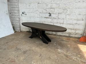 Handmade Oval Shape Dining <b>Table</b> Material Reclaimed Natural Solid <b>Wood</b> Iron Finish Sliver Antique <b>Top</b> Natural In Wholesale Price - Product Image 2