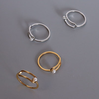 Bague en acier titane 18k Gt, nouveau Design tendance, ne se décolore pas, bague en perles naturelles pour femmes, offre spéciale