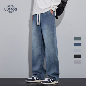 <span class=keywords><strong>Pantalon</strong></span> en jean <span class=keywords><strong>bleu</strong></span> clair pour homme, style américain, coupe <span class=keywords><strong>ample</strong></span>, jambe large, droite, fluide, décontracté, streetwear, tendance - Product Image 1