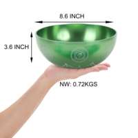 Bols chantants Note à réglage de couleur F4 342HZ 8.6 pouces de fréquence Schumann pour bain de guérison sonore idéal pour la méditation Yoga