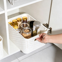 Paniers de rangement légers en plastique PP pour cuisine, salle de bain et bureau - Boîtes de rangement pour collations de style tressé