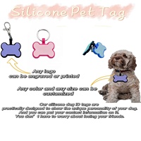OKSILICONE Knochen form Hunde marke Halskette Haustier leer Silikon QR-Code Haustier ID Hund Namensschilder Halsband zum Gravieren Anhänger Haustier Tag