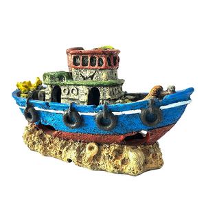 Livraison rapide <span class=keywords><strong>aquarium</strong></span> accessoires résine bateau ornements avec barboteur <span class=keywords><strong>pour</strong></span> la décoration d'<span class=keywords><strong>aquarium</strong></span> - Product Image 2