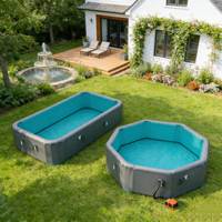 Verschleißfester achteckiger aufblasbarer Pool aus strapazierfähigem PVC, tragbarer Outdoor-Pool für den Garten, faltbarer Schwimm- und Tauchpool für Erwachsene und Kinder