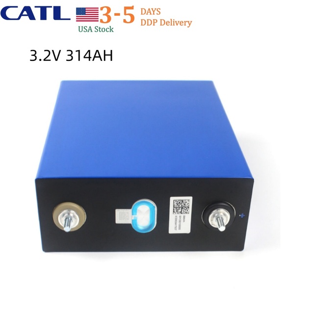 US STOCK CATL 3.2V 314AH Lifepo4 Battery Cells 8000+ Cycles Rechargeable Lifepo4 Battery for Home Solar Storage DDP Free Ship