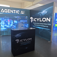 Stand de Exhibición Profesional 6x3 con Iluminación LED y Tela SEG Modular para Ferias Comerciales de Software Corporativo