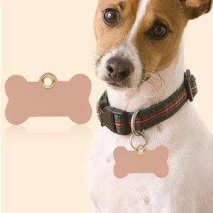 Groothandel blanco hondenpenning, naamlabel voor huisdieren (katten en honden), anti-verlies lederen hanger voor huisdieren - Product Image 3