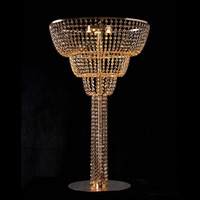 Centre de table de mariage en cristal Floson, lampe dorée éblouissante, centre de table de mariage rechargeable à LED, décoration de table de fête, ornement