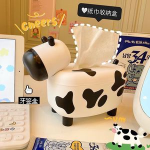 Cute Cow Shaped <b>Toothpick</b> Holder With Tissue Box Function Waterproof Multipurpose Table Decoration For Living Room Bedroom - Product Image 5