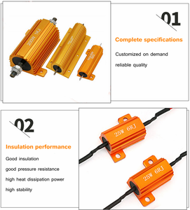 Lorida Điện Trở Dây Quấn Bọc Nhôm Màu Vàng Kim RX24 25W 50W 100W Đầu Dò Điện Trở Phanh - Product Image 4