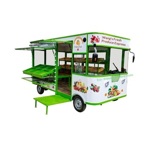 Carrito Eléctrico de Frutas y Verduras, Carrito de Venta Móvil para Supermercados, Carrito de Desayunos y Comida Rápida, Carrito de Venta Ambulante de Aperitivos, de Chapa Metálica - Product Image 1