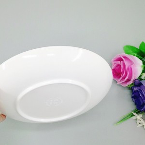Assiette à salade blanche élégante et incassable de 9/10/11/12 pouces, 30% mélamine, assiettes à dîner écologiques, jetables, de qualité alimentaire, simples - Product Image 3
