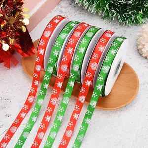 流行圣诞快乐丝带卷1厘米宽礼品装饰印花圣诞丝带
