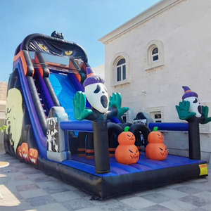 Giant outdoor commercial bouncy castle combo bouncer jump huanted <b>house</b> halloween <b>inflatable</b> skull slide for kids - Product Image 1
