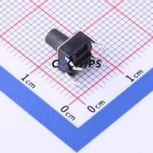 TC-6610-8-160G Tactile Switch Through hole Component THT-4P,6x6mm Switch Single Pole Single Throw Round Button 1.6N Through Hole - Product Image 2