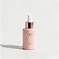 Emballage d'huile cosmétique bouteille d'huile essentielle pour cheveux 40ml 60ml verre rose mat soins de la peau visage sérum compte-gouttes pipette bouteille 30ml