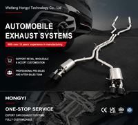 Échappement professionnel en acier inoxydable 304 de 1,5 mm d'épaisseur avec soupape Catback pour Audi S5 3.0T B8 B9, embouts de sortie à quatre sorties en fibre de carbone