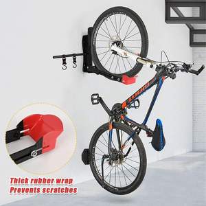 <span class=keywords><strong>Support</strong></span> mural ajustable <span class=keywords><strong>pour</strong></span> vélo Rangement vertical <span class=keywords><strong>Support</strong></span> de garage Crochet pivotant et cintre - Product Image 5