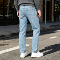 Jeans en coton classiques à cinq poches pour hommes, coupe régulière, denim fiable, décontracté, à porter tous les jours toute la journée