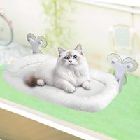 Perchoir pour chat sur le rebord de la fenêtre, lit suspendu pour chat pliable, trois ventouses, hamac pour petit animal de compagnie, stable