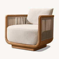 Ensemble de canapés d'extérieur en teck au design moderne, ensemble de meubles de jardin de luxe pour hôtels, villas, meubles de patio