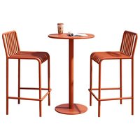 Table et chaises en métal à pieds hauts pour balcon d'appartement, ensemble de loisirs pour cour extérieure, jardin en plein air, salon de thé, bar, comptoir