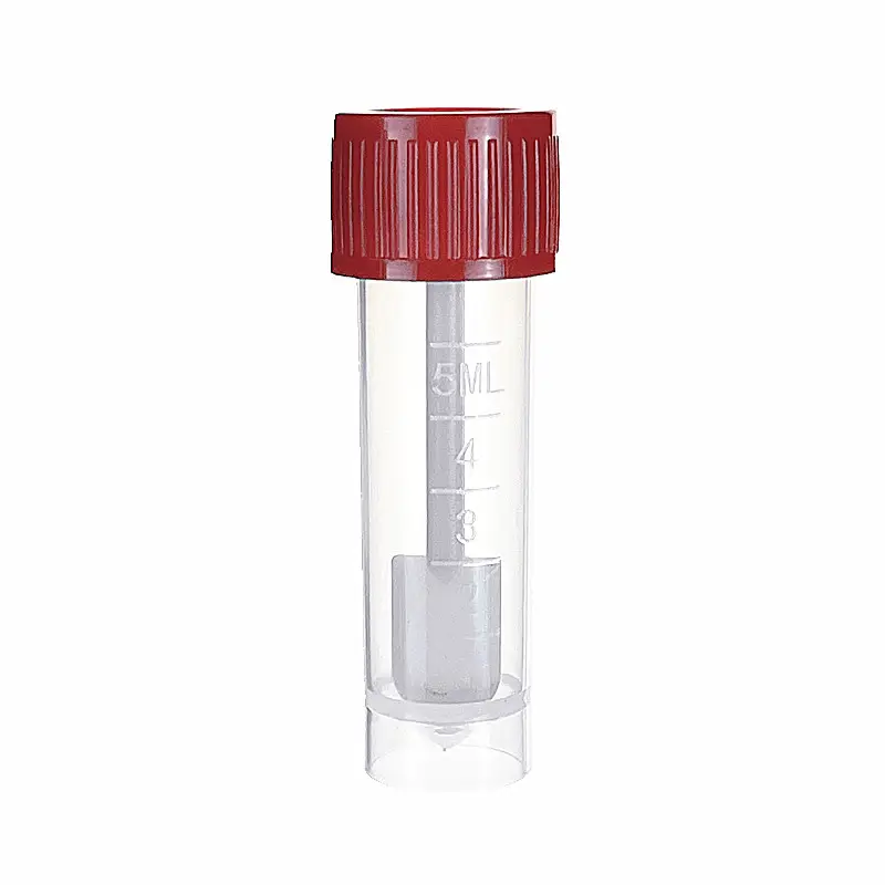 Vaso de plástico de alta calidad para recoger muestras al por mayor con cuchara, vaso de muestreo transparente, taburete transparente de 5ml