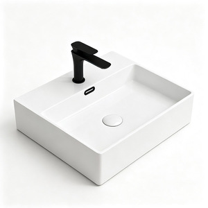 Servicio OEM: Lavabo de Cerámica Cuadrado para Baño de Hotel, Resistente a Altas Temperaturas - Product Image 1