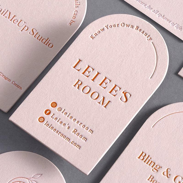 Custom Letterpress Business Cards Thick Cardboard Material Thank You Visit Cards for Branding