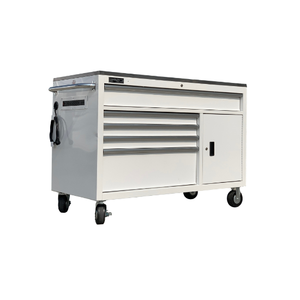 Armoire à outils à livraison rapide 5 tiroirs armoire à outils blanche roues atelier entrepôt armoire de rangement d'outils utilisés - Product Image 1