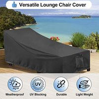 Housse de protection noire imperméable et anti-poussière en tissu Oxford pour mobilier d'extérieur, terrasse, cour, jardin et chaises de salon