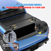 Zolionwil Housse de benne pliante imperméable pour Ford Ranger 2017 2018 Quad Hard 3 plis pour camion de 5 pieds 2019-2023
