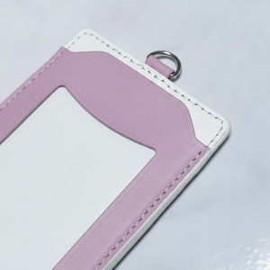 Porte-cartes de visite classique en cuir PU violet avec support de téléphone, logo personnalisé, cadeau d'entreprise - Product Image 5