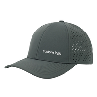Casquette de golf unisexe personnalisable avec logo, style sportif, type trucker, 6 panneaux, respirante, imperméable, découpée au laser, 100 % polyester