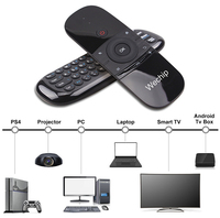 Teclado y Ratón Inalámbricos W1 2.4G, Mini Ratón Aéreo Recargable con Control por Voz y Aprendizaje de Códigos para Android TV Box/Mini PC/TV