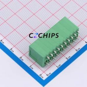 DB241V-3.5-10P-GN Spring Terminal Block Through hole Component (THT),P=3.5mm Connector 1x10P 3.5mm Green 10P - Product Image 2