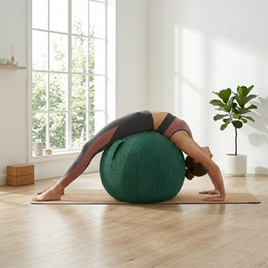 <span class=keywords><strong>Chaise</strong></span>-ballon <span class=keywords><strong>de</strong></span> <span class=keywords><strong>yoga</strong></span> pour le soutien postural au bureau avec housse en velours côtelé amovible, tabouret-ballon d'exercice en PVC <span class=keywords><strong>de</strong></span> 65 cm – Ensemble - Product Image 4