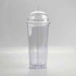 Offre Spéciale – Gobelet en Acrylique Transparent à Double Paroi de 20 oz, Sans BPA, avec Couvercle Arqué et Paille - Product Image 1