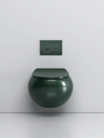Toilette suspendue au mur de couleur vert foncé au design moderne de luxe de forme ronde toilette murale colorée sans rebord