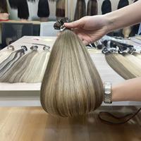 Extensions de cheveux Remy 100% naturels, qualité supérieure russe, blanc platine, cuticules alignées, pour salon de coiffure - K Tip Factory Highlight