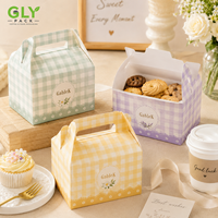 Boîte à gâteau personnalisée en gros avec poignée, en carton recyclable, pour boulangerie, desserts, pâtisseries, cadeaux et aliments