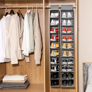 Good Quality Wardrobe Hanging Storage sturdy canvas 10 Shelves 20 Compartments Organizer for Shoes Clothes