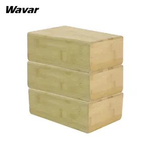 2023 Wavar Pilates Non-Slip & High Density Blocks For Meditation Fitness Bamboo Yoga Block 2 Pack For Yoga Studio