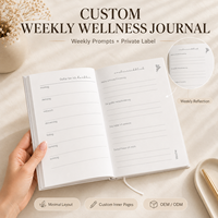 Journal de gratitude et de pleine conscience LABON A5, couverture rigide, affirmations quotidiennes, journal de soins personnels, carnet personnalisé avec logo