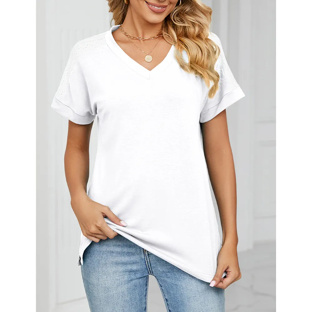 Fabricantes de roupas Camisas Feitas Sob Encomenda T Em Branco V Pescoço T-shirt para As Mulheres Novos Estilos