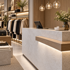 Estantes de Exhibición Creativos con Luces LED para Tiendas de Ropa, Diseño Ecológico y Resistente para Decoración Interior de Comercios - Product Image 5