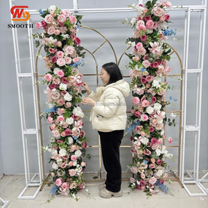 Chemin de table en soie artificielle blanche à fleurs, pour arrangements et décorations de mariage, vente en gros - Product Image 6